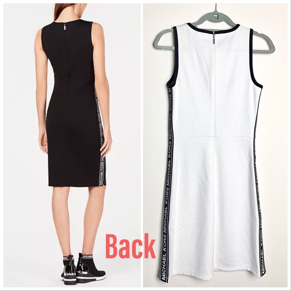 Ultra Rare! Michael Kors Women's MKGO Logo-Tape Dress White with Zip - Picture 5 of 10